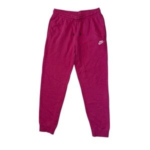 Nike Women’s Magenta Fleece Joggers Size M Soft Cotton Sweatpants